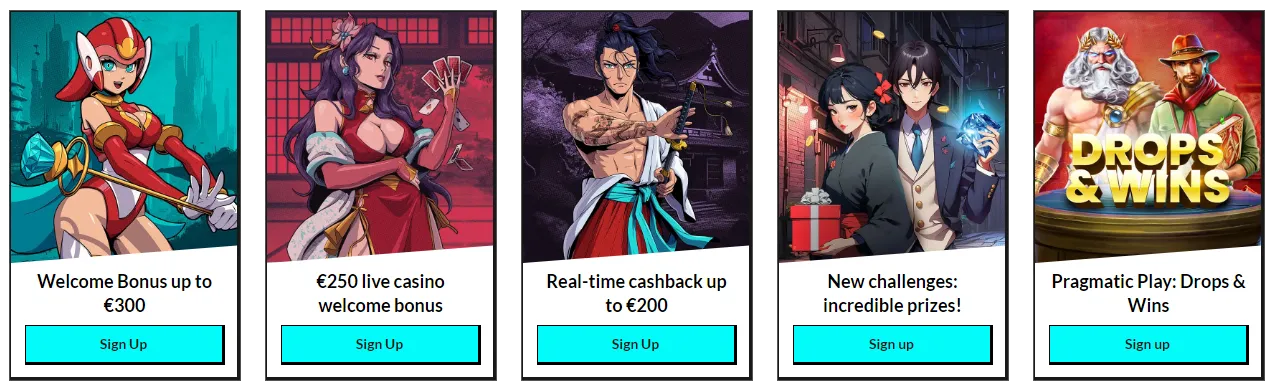 Bonus de bienvenue du Manga Casino