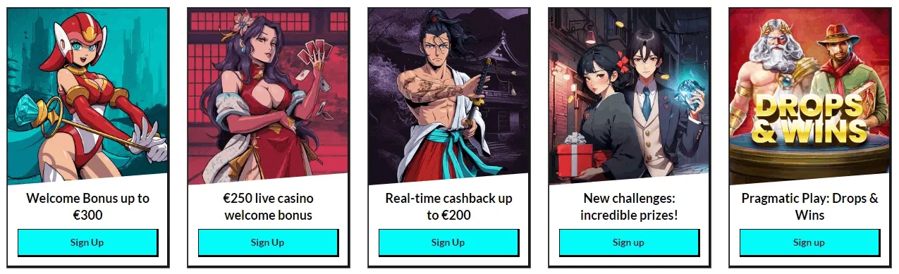 Bonus de bienvenue du Manga Casino